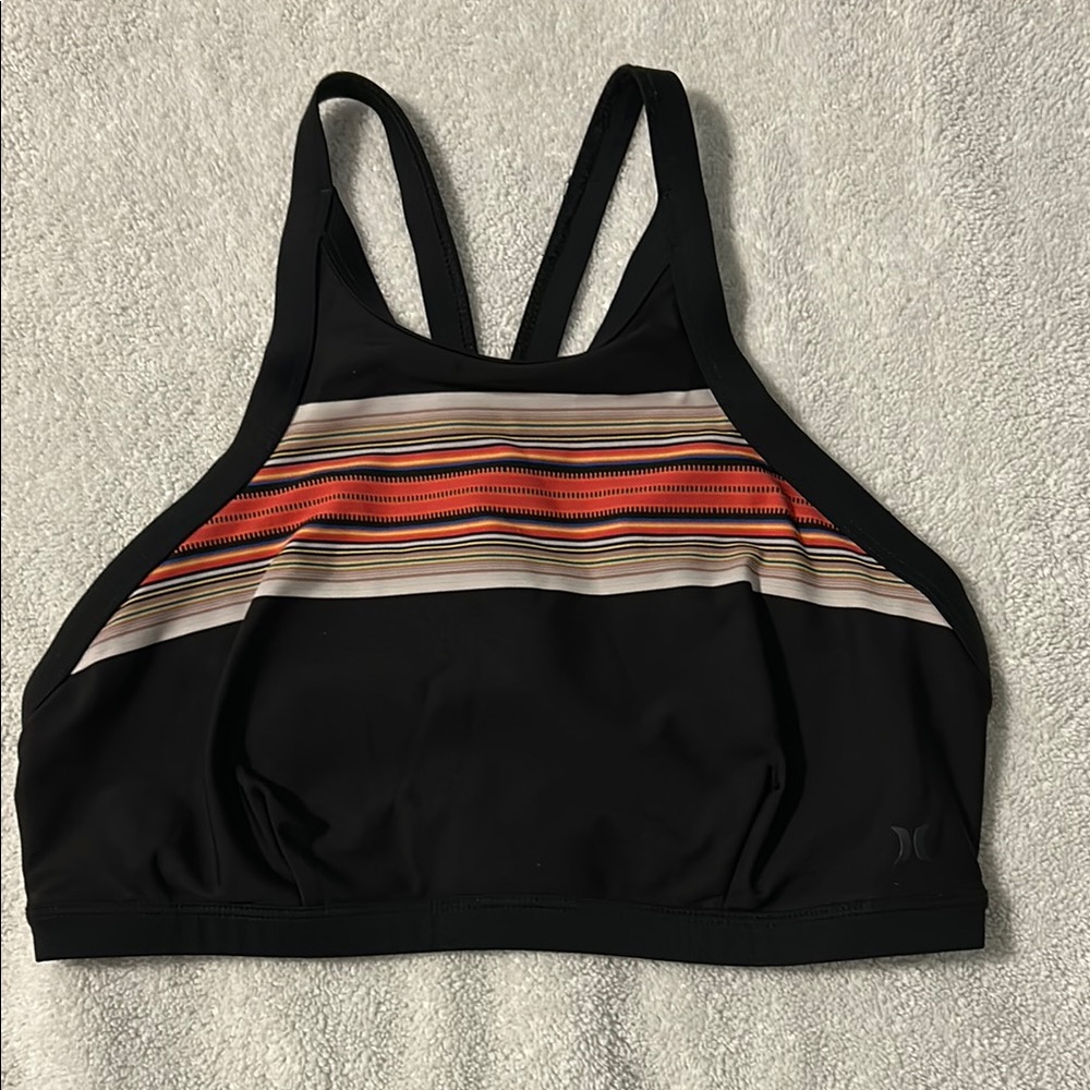 Hurley Black and Red Bikini Top